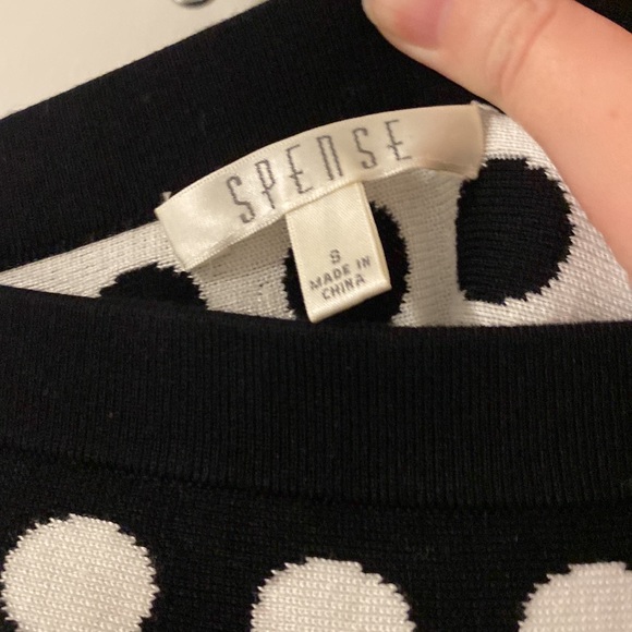 Spense black and white polka dot skirt knee length - Picture 5 of 5